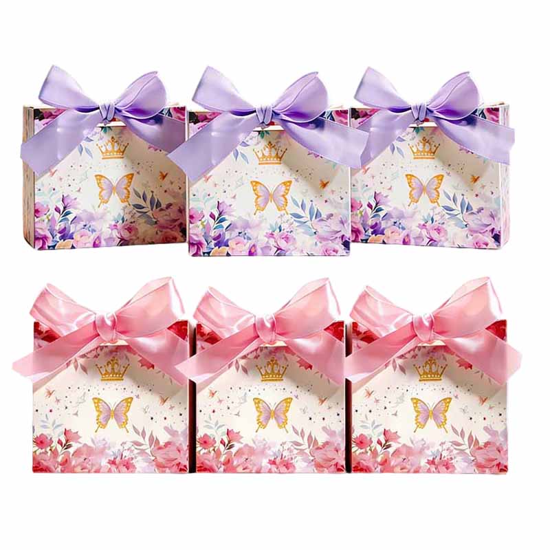 Event Party Box - 10/20 Stück Papier-Geschenkverpackungsboxen mit Schmetterlingsdesign und