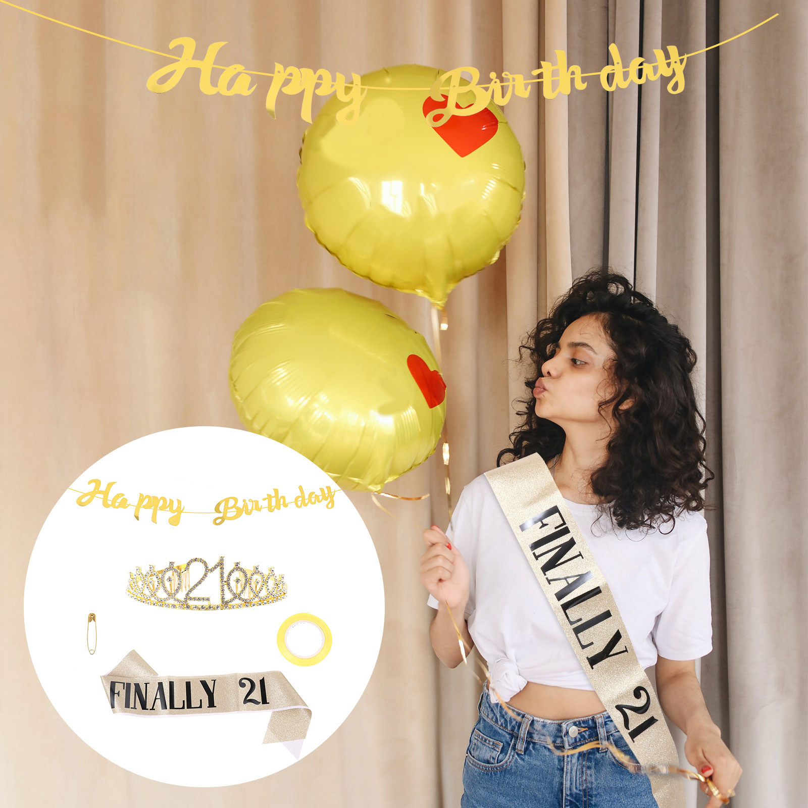 1 Set Geburtstagskrone Glitzer – Birthday Sash Glitter Bewertung und Preis