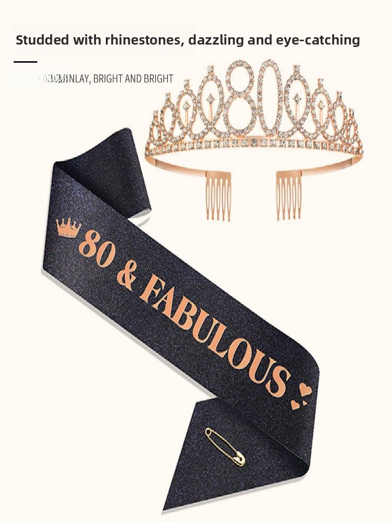 Champagner-Gold Glitzernde Kro – Birthday Sash Glitter Bewertung und Preis