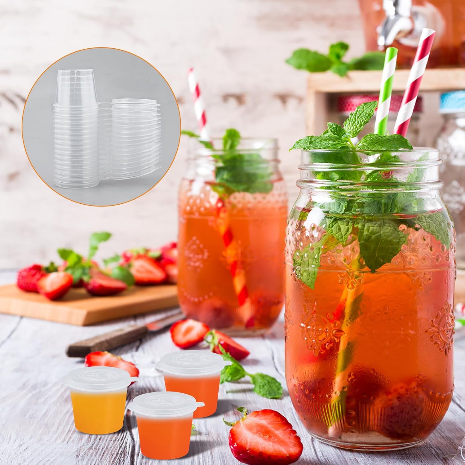 Einweg-Klarsicht-Plastik-Soßen – Plastic Cup 50Pcs Bewertung und Preis