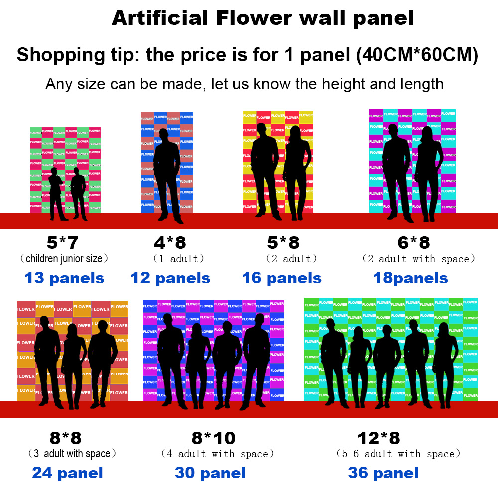 15.7*23,6 Zoll künstliche Pfla – Flower Wall Panel Bewertung und Preis